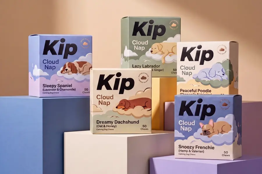 All five Kip cartons together